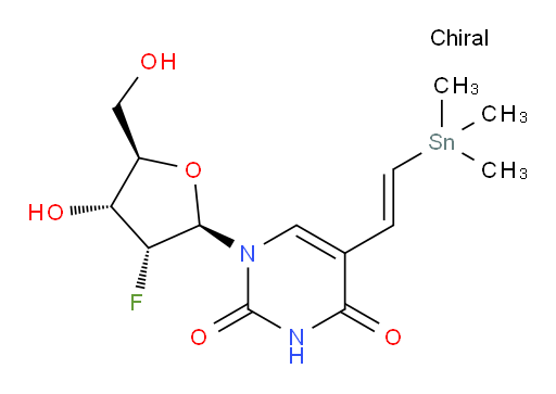 1-((2R,3R,4R,5R)-3-fluoro-4-hydroxy-5-(hydroxymethyl)tetrahydrofuran-2-yl)-5-((E)-2-(trimethylstannyl)vinyl)pyrimidine-2,4(1H,3H)-dione