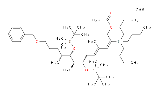 (2E,4E,7S,8R,9S,10R)-13-(benzyloxy)-7,9-bis((tert-butyldimethylsilyl)oxy)-4,8,10-trimethyl-2-(tributylstannyl)trideca-2,4-dien-1-yl acetate