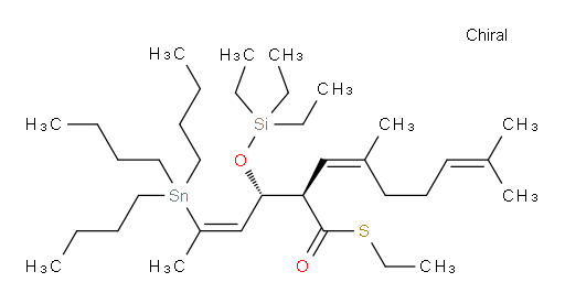(R,Z)-S-乙基 4,8-二甲基-2-((R,Z)-3-(三丁基锡基)-1-((三乙基硅基)氧基)丁-2-烯-1-基)壬-3,7-二烯硫基ate