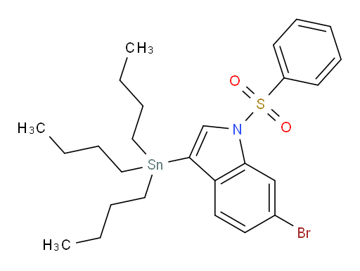 6-溴-1-(苯基磺酰基)-3-(三丁基锡基)-1H-吲哚