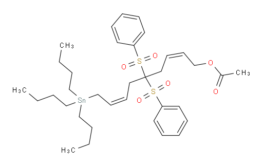 (2Z,7Z)-5,5-双(苯基磺酰基)-9-(三丁基锡基)壬-2,7-二烯-1-基 乙酸酯