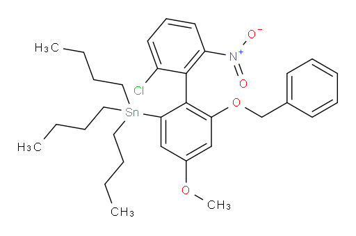 (6-(benzyloxy)-2'-chloro-4-methoxy-6'-nitro-[1,1'-biphenyl]-2-yl)tributylstannane