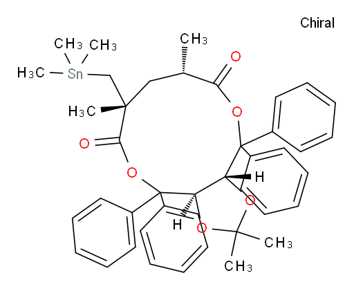 (3aR,7R,9S,12aR)-2,2,7,9-tetramethyl-4,4,12,12-tetraphenyl-7-((trimethylstannyl)methyl)tetrahydro-3aH-[1,3]dioxolo[4,5-c][1,6]dioxacycloundecine-6,10(4H,7H)-dione