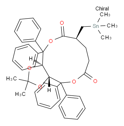 (3aR,7S,12aR)-2,2-dimethyl-4,4,12,12-tetraphenyl-7-((trimethylstannyl)methyl)tetrahydro-3aH-[1,3]dioxolo[4,5-c][1,6]dioxacycloundecine-6,10(4H,7H)-dione