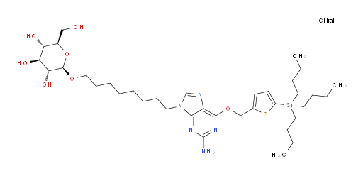 (2R,3R,4S,5S,6R)-2-((8-(2-amino-6-((5-(tributylstannyl)thiophen-2-yl)methoxy)-9H-purin-9-yl)octyl)oxy)-6-(hydroxymethyl)tetrahydro-2H-pyran-3,4,5-triol