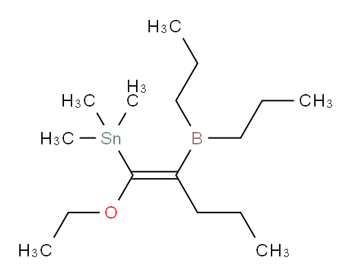 (E)-(2-(二丙基boryl)-1-乙氧基戊-1-烯-1-基)三甲基锡烷