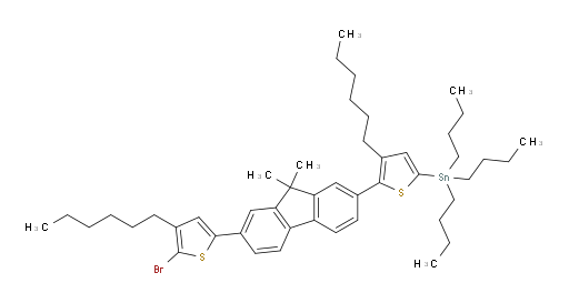 (5-(7-(5-bromo-4-hexylthiophen-2-yl)-9,9-dimethyl-9H-fluoren-2-yl)-4-hexylthiophen-2-yl)tributylstannane
