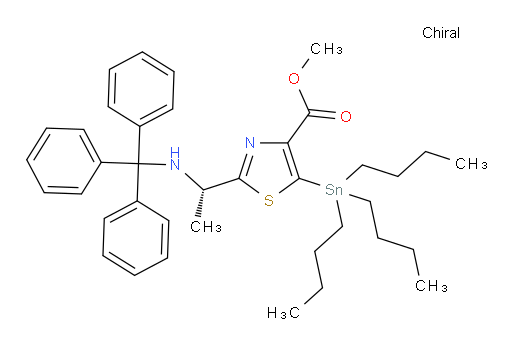 (S)-甲基 5-(三丁基锡基)-2-(1-(三苯甲基氨基)乙基)噻唑-4-甲酸酯