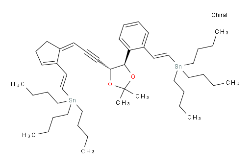 三丁基((E)-2-((4R,5R)-2,2-二甲基-5-((Z)-3-(2-((E)-2-(三丁基锡基)乙烯基)环戊-2-烯-1-亚基)丙-1-炔-1-基)-1,3-二氧杂环戊烷-4-基)苯乙烯基)锡烷