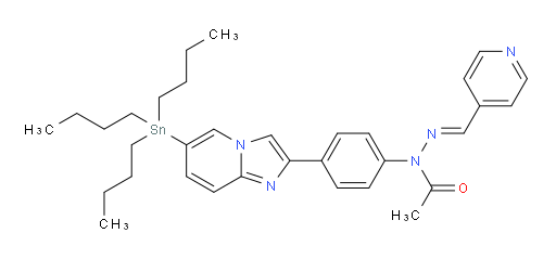 (E)-N'-(pyridin-4-ylmethylene)-N-(4-(6-(tributylstannyl)imidazo[1,2-a]pyridin-2-yl)phenyl)acetohydrazide