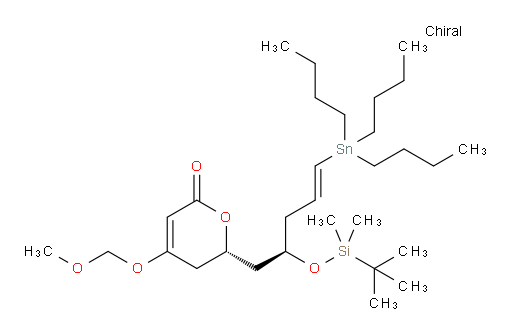 (R)-6-((R,E)-2-((tert-butyldimethylsilyl)oxy)-5-(tributylstannyl)pent-4-en-1-yl)-4-(methoxymethoxy)-5,6-dihydro-2H-pyran-2-one