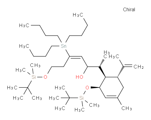 (2R,E)-7-((tert-butyldimethylsilyl)oxy)-2-((1R,2S,6R)-2-((tert-butyldimethylsilyl)oxy)-4-methyl-6-(prop-1-en-2-yl)cyclohex-3-en-1-yl)-5-(tributylstannyl)hept-4-en-3-ol
