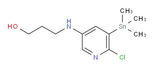 3-((6-chloro-5-(trimethylstannyl)pyridin-3-yl)amino)propan-1-ol
