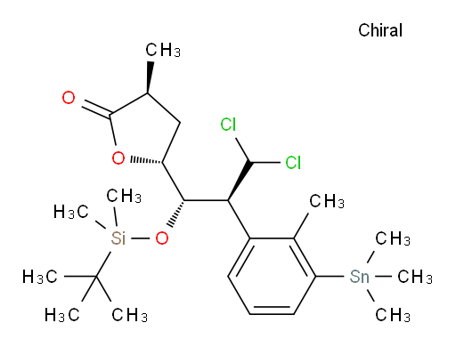 (3S,5R)-5-((1S,2S)-1-((tert-butyldimethylsilyl)oxy)-3,3-dichloro-2-(2-methyl-3-(trimethylstannyl)phenyl)propyl)-3-methyldihydrofuran-2(3H)-one