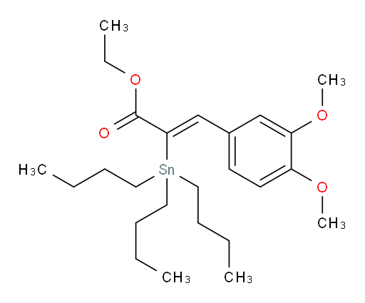 (Z)-乙基 3-(3,4-二甲氧基苯基)-2-(三丁基锡基)丙烯酸酯