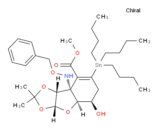 (3aR,4aS,5R,8aR,8bR)-methyl 8a-((benzyloxy)amino)-5-hydroxy-2,2-dimethyl-7-(tributylstannyl)-3a,4a,5,6,8a,8b-hexahydro-[1,3]dioxolo[4,5-b]benzofuran-8-carboxylate