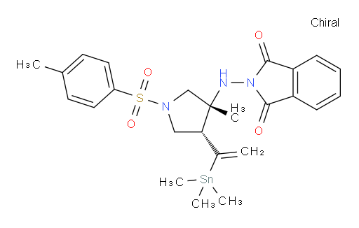 2-(((3R,4R)-3-methyl-1-tosyl-4-(1-(trimethylstannyl)vinyl)pyrrolidin-3-yl)amino)isoindoline-1,3-dione