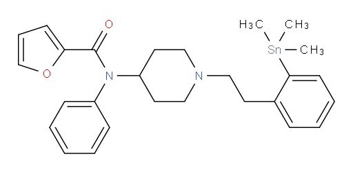 N-phenyl-N-(1-(2-(trimethylstannyl)phenethyl)piperidin-4-yl)furan-2-carboxamide