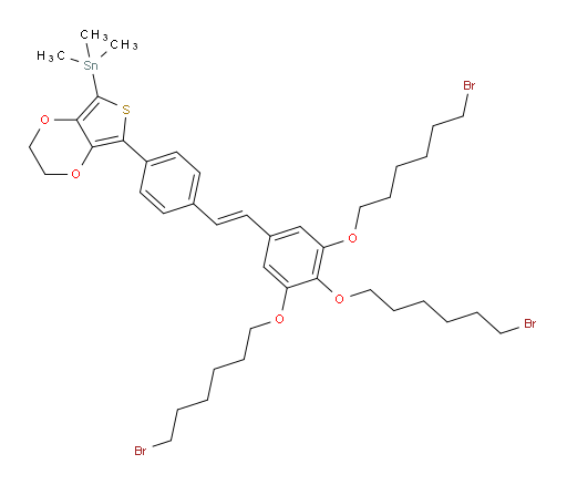 (E)-trimethyl(7-(4-(3,4,5-tris((6-bromohexyl)oxy)styryl)phenyl)-2,3-dihydrothieno[3,4-b][1,4]dioxin-5-yl)stannane