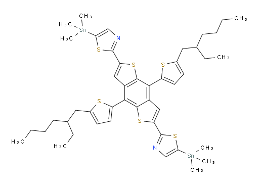 2,2'-(4,8-bis(5-(2-ethylhexyl)thiophen-2-yl)benzo[1,2-b:4,5-b']dithiophene-2,6-diyl)bis(5-(trimethylstannyl)thiazole)