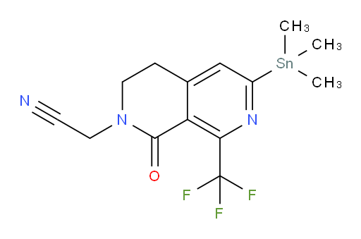 2-(1-oxo-8-(trifluoromethyl)-6-(trimethylstannyl)-3,4-dihydro-2,7-naphthyridin-2(1H)-yl)acetonitrile