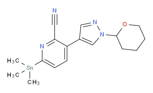 3-(1-(tetrahydro-2H-pyran-2-yl)-1H-pyrazol-4-yl)-6-(trimethylstannyl)picolinonitrile
