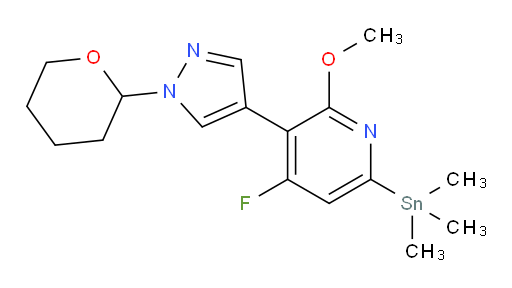 4-fluoro-2-methoxy-3-(1-(tetrahydro-2H-pyran-2-yl)-1H-pyrazol-4-yl)-6-(trimethylstannyl)pyridine