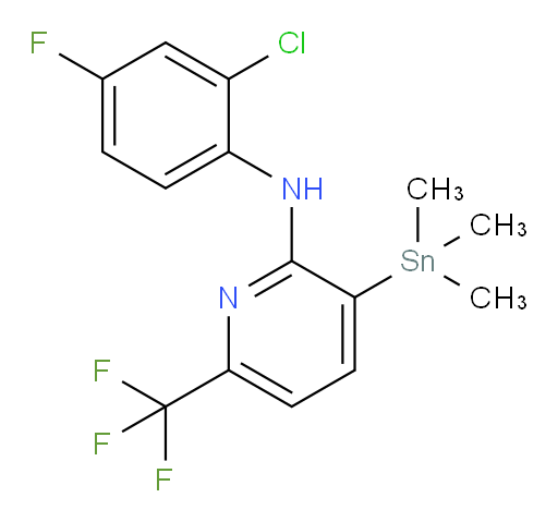 N-(2-chloro-4-fluorophenyl)-6-(trifluoromethyl)-3-(trimethylstannyl)pyridin-2-amine