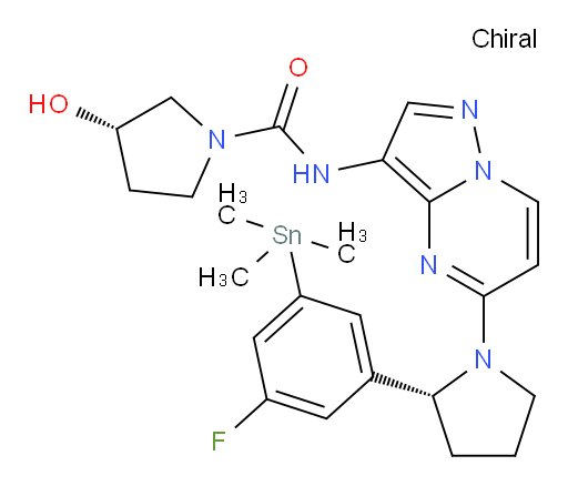 (S)-N-(5-((R)-2-(3-fluoro-5-(trimethylstannyl)phenyl)pyrrolidin-1-yl)pyrazolo[1,5-a]pyrimidin-3-yl)-3-hydroxypyrrolidine-1-carboxamide