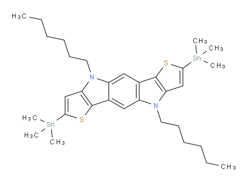 4,9-dihexyl-2,7-bis(trimethylstannyl)-4,9-dihydrothieno[2',3':4,5]pyrrolo[2,3-f]thieno[3,2-b]indole