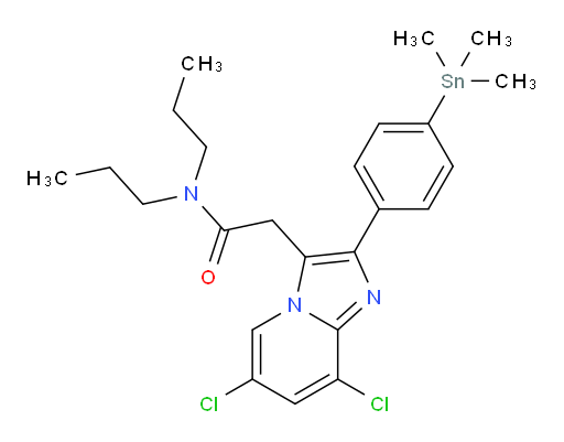 2-(6,8-dichloro-2-(4-(trimethylstannyl)phenyl)imidazo[1,2-a]pyridin-3-yl)-N,N-dipropylacetamide