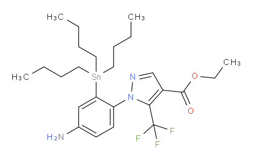 ethyl 1-(4-amino-2-(tributylstannyl)phenyl)-5-(trifluoromethyl)-1H-pyrazole-4-carboxylate