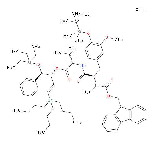 (S)-(1R,2R,E)-1-phenyl-4-(tributylstannyl)-1-((triethylsilyl)oxy)but-3-en-2-yl 2-((R)-2-((((9H-fluoren-9-yl)methoxy)carbonyl)(methyl)amino)-3-(4-((tert-butyldimethylsilyl)oxy)-3-methoxyphenyl)propanamido)-3-methylbutanoate