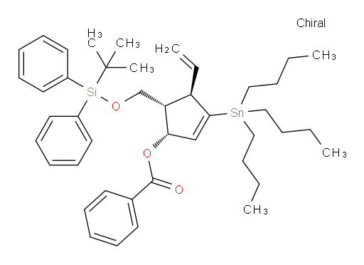 (1R,4R,5S)-5-(((tert-butyldiphenylsilyl)oxy)methyl)-3-(tributylstannyl)-4-vinylcyclopent-2-en-1-yl benzoate