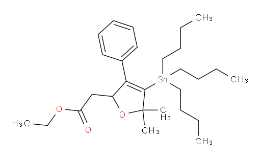 ethyl 2-(5,5-dimethyl-3-phenyl-4-(tributylstannyl)-2,5-dihydrofuran-2-yl)acetate