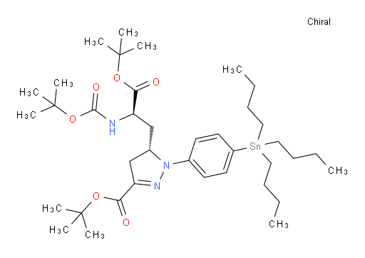 (S)-tert-butyl 5-((R)-3-(tert-butoxy)-2-((tert-butoxycarbonyl)amino)-3-oxopropyl)-1-(4-(tributylstannyl)phenyl)-4,5-dihydro-1H-pyrazole-3-carboxylate