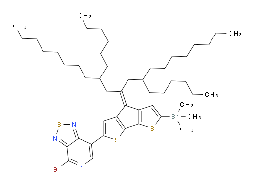 4-bromo-7-(4-(9,13-dihexylhenicosan-11-ylidene)-6-(trimethylstannyl)-4H-cyclopenta[1,2-b:5,4-b']dithiophen-2-yl)-[1,2,5]thiadiazolo[3,4-c]pyridine