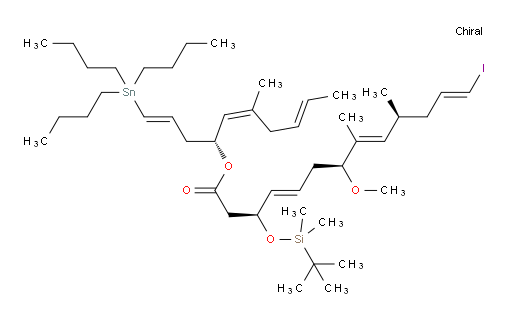 (3S,4E,7S,8E,10S,12E)-(R,1E,5Z,8E)-6-methyl-1-(tributylstannyl)deca-1,5,8-trien-4-yl 3-((tert-butyldimethylsilyl)oxy)-13-iodo-7-methoxy-8,10-dimethyltrideca-4,8,12-trienoate