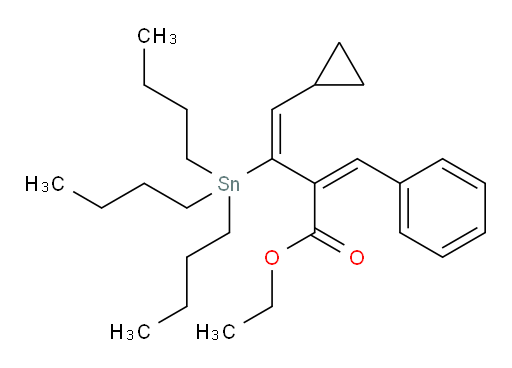 (2E,3E)-ethyl 2-benzylidene-4-cyclopropyl-3-(tributylstannyl)but-3-enoate