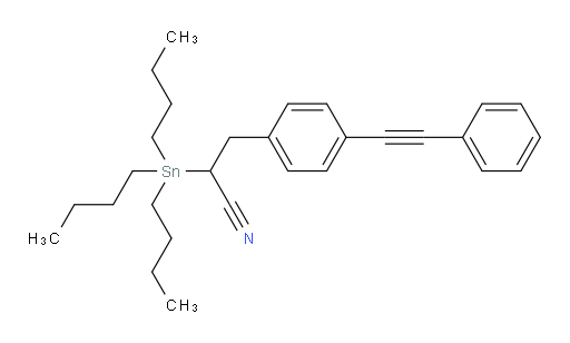 3-(4-(phenylethynyl)phenyl)-2-(tributylstannyl)propanenitrile