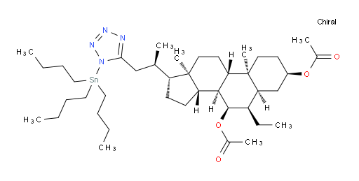 (3R,5S,6R,7R,8S,9S,10S,13R,14S,17R)-6-ethyl-10,13-dimethyl-17-((R)-1-(1-(tributylstannyl)-1H-tetrazol-5-yl)propan-2-yl)hexadecahydro-1H-cyclopenta[a]phenanthrene-3,7-diyl diacetate