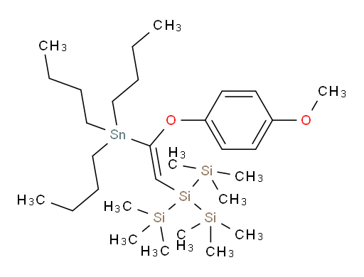 (E)-2-(2-(4-methoxyphenoxy)-2-(tributylstannyl)vinyl)-1,1,1,3,3,3-hexamethyl-2-(trimethylsilyl)trisilane