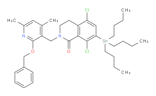 2-((2-(benzyloxy)-4,6-dimethylpyridin-3-yl)methyl)-5,8-dichloro-7-(tributylstannyl)-3,4-dihydroisoquinolin-1(2H)-one