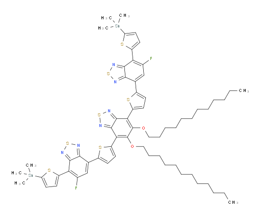 7,7'-(5,5'-(5,6-bis(dodecyloxy)benzo[c][1,2,5]thiadiazole-4,7-diyl)bis(thiophene-5,2-diyl))bis(5-fluoro-4-(5-(trimethylstannyl)thiophen-2-yl)benzo[c][1,2,5]thiadiazole)