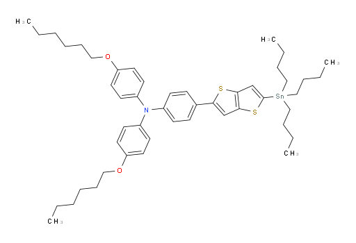 4-(hexyloxy)-N-(4-(hexyloxy)phenyl)-N-(4-(5-(tributylstannyl)thieno[3,2-b]thiophen-2-yl)phenyl)aniline