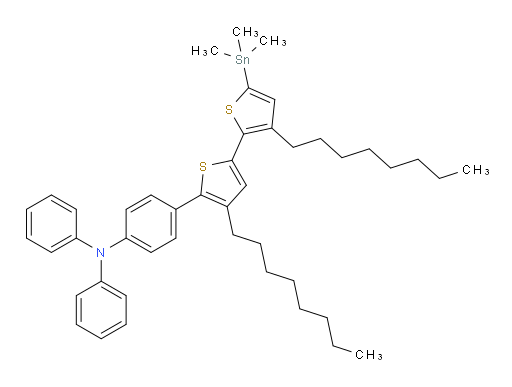 4-(3',4-dioctyl-5'-(trimethylstannyl)-[2,2'-bithiophen]-5-yl)-N,N-diphenylaniline