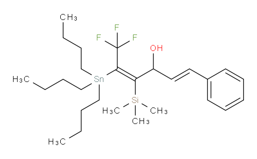 (1E,4Z)-6,6,6-trifluoro-1-phenyl-5-(tributylstannyl)-4-(trimethylsilyl)hexa-1,4-dien-3-ol