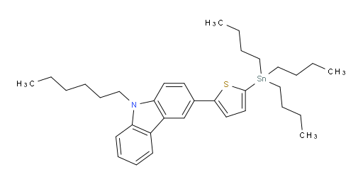 9-hexyl-3-(5-(tributylstannyl)thiophen-2-yl)-9H-carbazole