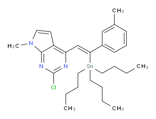 (Z)-2-chloro-7-methyl-4-(2-(m-tolyl)-2-(tributylstannyl)vinyl)-7H-pyrrolo[2,3-d]pyrimidine