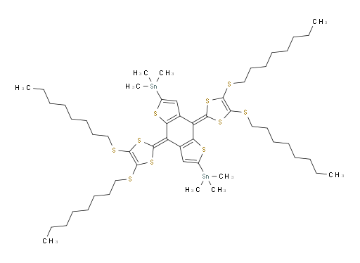 (4,8-bis(4,5-bis(octylthio)-1,3-dithiol-2-ylidene)-4,8-dihydrobenzo[1,2-b:4,5-b']dithiophene-2,6-diyl)bis(trimethylstannane)